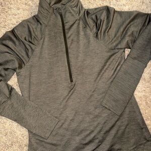 Apana Gray Long Sleeve Quarter-Zip Athletic Top